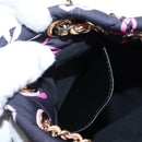 CHANEL Matelasse Chain Backpack Cotton Navy Gold CC Auth 208212SM-23