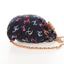 CHANEL Matelasse Chain Backpack Cotton Navy Gold CC Auth 208212SM-5