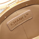 CHANEL Matelasse Chain Vanity Shoulder Bag Lamb Skin Ivory Gold CC Auth 208213M-22