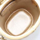CHANEL Matelasse Chain Vanity Shoulder Bag Lamb Skin Ivory Gold CC Auth 208213M-23