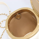 CHANEL Matelasse Chain Vanity Shoulder Bag Lamb Skin Ivory Gold CC Auth 208213M-25