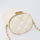 CHANEL Matelasse Chain Vanity Shoulder Bag Lamb Skin Ivory Gold CC Auth 208213M-6