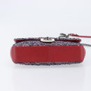 CHANEL Matelasse 25 Chain Shoulder Bag Tweed Navy Silver CC Auth 208214SAM-10