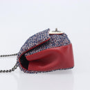 CHANEL Matelasse 25 Chain Shoulder Bag Tweed Navy Silver CC Auth 208214SAM-5