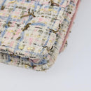 CHANEL Chain Shoulder Bag Tweed Pink Gold CC Auth 208216SAM-14