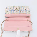 CHANEL Chain Shoulder Bag Tweed Pink Gold CC Auth 208216SAM-18