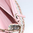 CHANEL Chain Shoulder Bag Tweed Pink Gold CC Auth 208216SAM-26