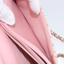 CHANEL Chain Shoulder Bag Tweed Pink Gold CC Auth 208216SAM-28