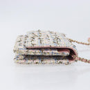 CHANEL Chain Shoulder Bag Tweed Pink Gold CC Auth 208216SAM-4