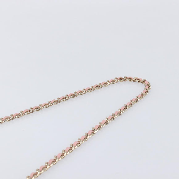 CHANEL Chain Shoulder Bag Tweed Pink Gold CC Auth 208216SAM