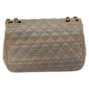 CHANEL Chain Matelasse Shoulder Bag Canvas Multicolor Gold CC Auth 208217M-3