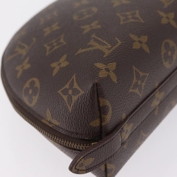 LOUIS VUITTON Monogram Trousse Demi Ronde Cosmetic Pouch M47520 LV Auth 208218