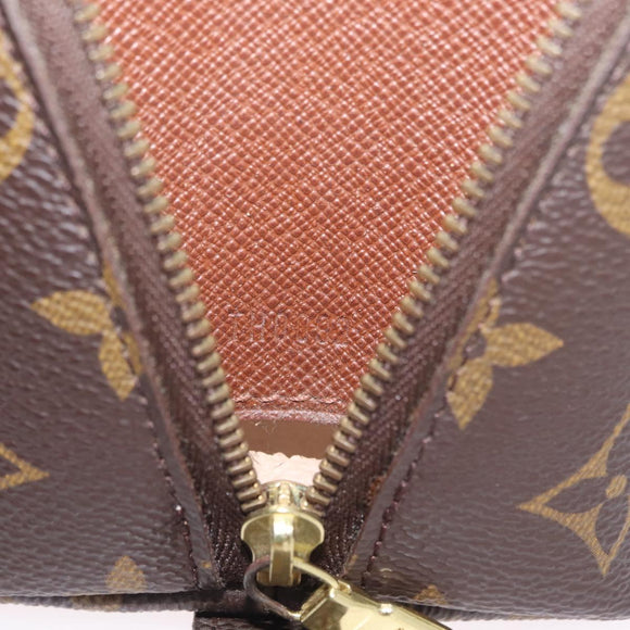LOUIS VUITTON Monogram Trousse Demi Ronde Cosmetic Pouch M47520 LV Auth 208218