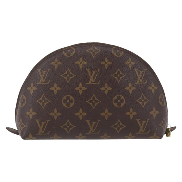 LOUIS VUITTON Monogram Trousse Demi Ronde Cosmetic Pouch M47520 LV Auth 208218