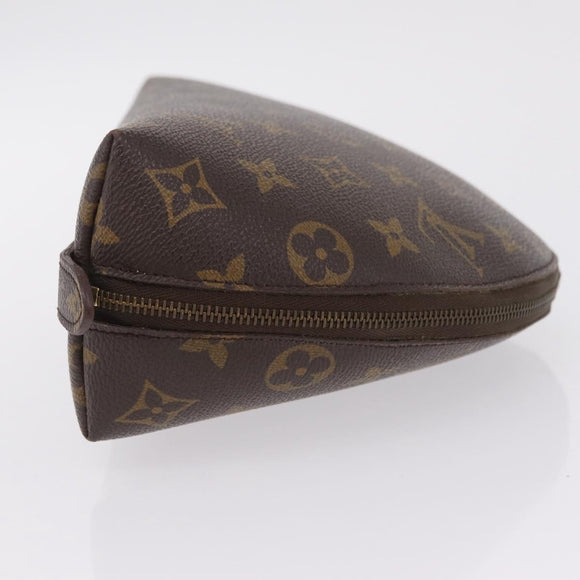 LOUIS VUITTON Monogram Trousse Demi Ronde Cosmetic Pouch M47520 LV Auth 208218
