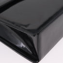 CHANEL Chain Hand Bag Patent leather Black Silver CC Auth 208219A-15