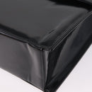 CHANEL Chain Hand Bag Patent leather Black Silver CC Auth 208219A-16