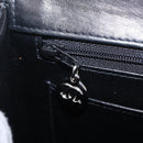CHANEL Chain Hand Bag Patent leather Black Silver CC Auth 208219A-25