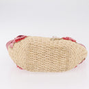 Miu Miu Bamboo Hand Bag Raffia Pink Gold Auth 208220A-10