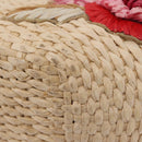 Miu Miu Bamboo Hand Bag Raffia Pink Gold Auth 208220A-14