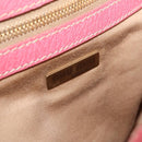 Miu Miu Bamboo Hand Bag Raffia Pink Gold Auth 208220A-17