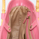 Miu Miu Bamboo Hand Bag Raffia Pink Gold Auth 208220A-20