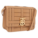 BURBERRY Shoulder Bag Leather Beige Gold Auth 208225V-1
