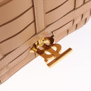 BURBERRY Shoulder Bag Leather Beige Gold Auth 208225V-18