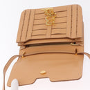 BURBERRY Shoulder Bag Leather Beige Gold Auth 208225V-19