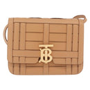 BURBERRY Shoulder Bag Leather Beige Gold Auth 208225V-2
