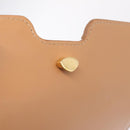 BURBERRY Shoulder Bag Leather Beige Gold Auth 208225V-20