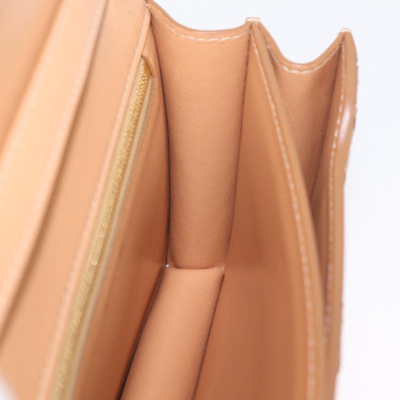 BURBERRY Shoulder Bag Leather Beige Gold Auth 208225V