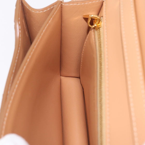 BURBERRY Shoulder Bag Leather Beige Gold Auth 208225V