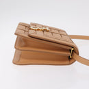 BURBERRY Shoulder Bag Leather Beige Gold Auth 208225V-4