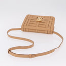 BURBERRY Shoulder Bag Leather Beige Gold Auth 208225V-7