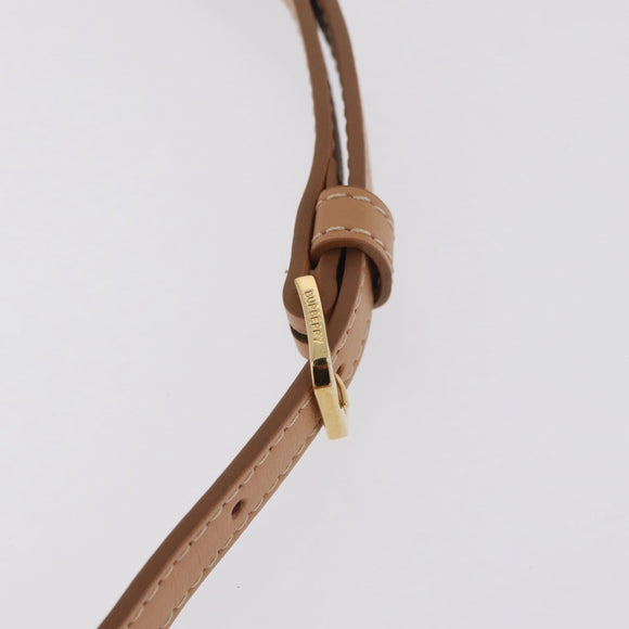 BURBERRY Shoulder Bag Leather Beige Gold Auth 208225V