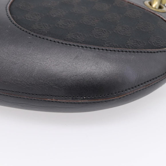 LOEWE Shoulder Bag Leather Black Gold Auth 208228V