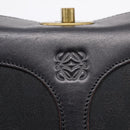 LOEWE Shoulder Bag Leather Black Gold Auth 208228V-22