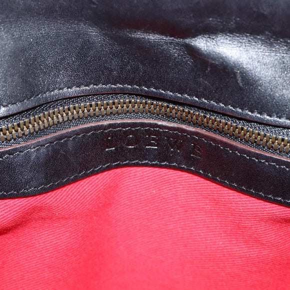 LOEWE Shoulder Bag Leather Black Gold Auth 208228V