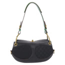 LOEWE Shoulder Bag Leather Black Gold Auth 208228V-13