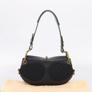 LOEWE Shoulder Bag Leather Black Gold Auth 208228V-12