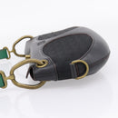 LOEWE Shoulder Bag Leather Black Gold Auth 208228V-3