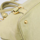 Miu Miu Hand Bag Vitellolux 2way Beige Gold Auth 208229A-16