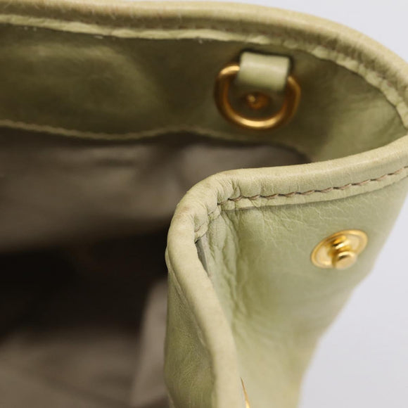 Miu Miu Hand Bag Vitellolux 2way Beige Gold Auth 208229A