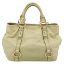 Miu Miu Hand Bag Vitellolux 2way Beige Gold Auth 208229A-3