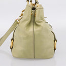 Miu Miu Hand Bag Vitellolux 2way Beige Gold Auth 208229A-5