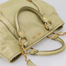 Miu Miu Hand Bag Vitellolux 2way Beige Gold Auth 208229A-6