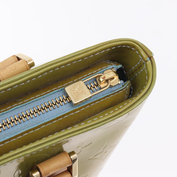 LOUIS VUITTON Monogram Vernis Houston Hand Bag Baby Blue M91005 LV Auth 208230