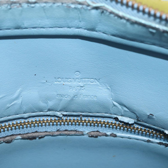 LOUIS VUITTON Monogram Vernis Houston Hand Bag Baby Blue M91005 LV Auth 208230