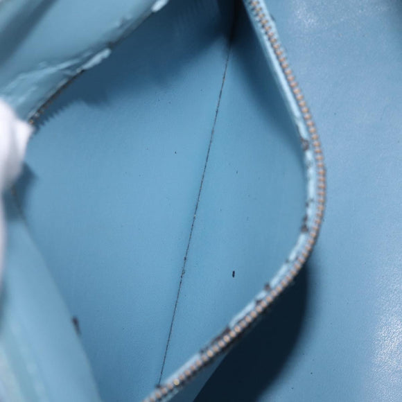 LOUIS VUITTON Monogram Vernis Houston Hand Bag Baby Blue M91005 LV Auth 208230